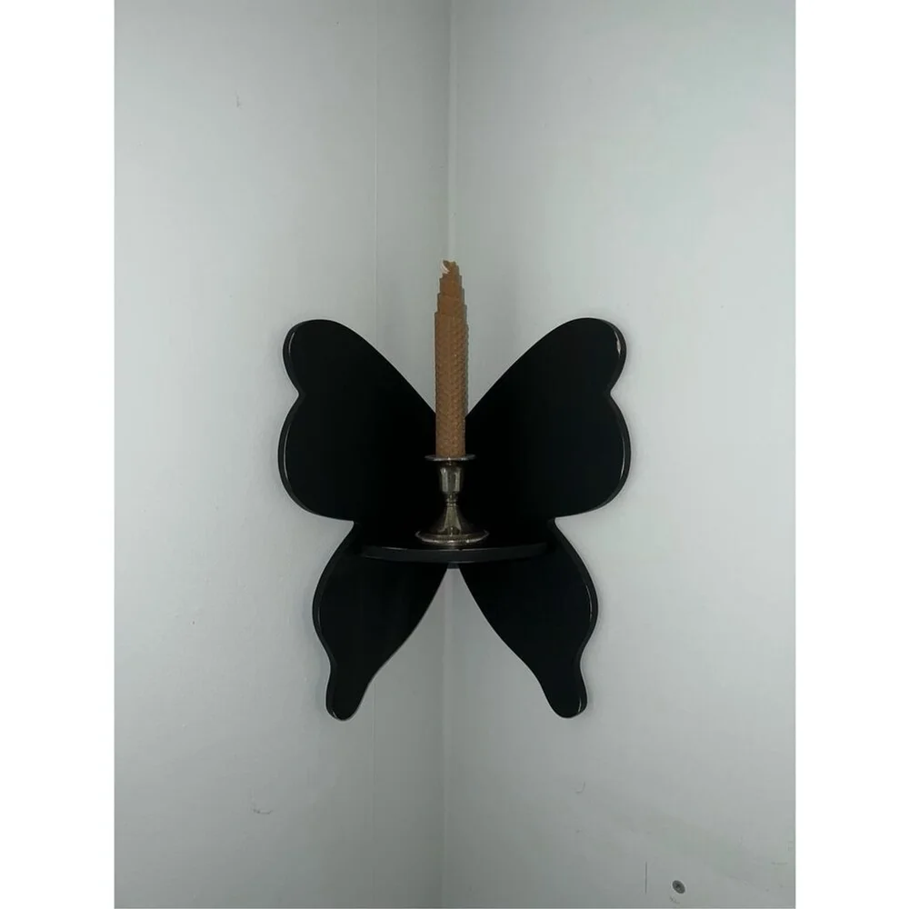 Black Whimsy Gothic Butterfly/moth shelf